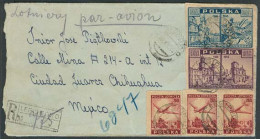 POLAND. 1946. Legio Lowo - Mexico. Air Reg Mutlifkd Env. Via NY + Arrival. - Altri & Non Classificati