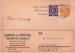 ! 1946 Postkarte Aus Frankfurt Mit AM Post Marke + Gemeinschaftsausgabe - Cartas & Documentos