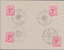 Belgique Timbre Lion Debout 1F Oblitéré Sur Fragment Papier 29.4.67 Avec 4 Oblitérations Différentes - 1951-1975 Heraldischer Löwe (Lion Héraldique)