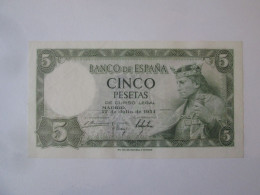 Spain 5 Pesetas 1954 Banknote Very Good Condition See Pictures - 5 Peseten