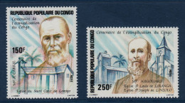 Congo, **, Yv 710, 711, Mi 929, 930, SG 920, 921, Missionnaire A. Carrie, Église Du Sacré-Cœur, - Nuevas/fijasellos