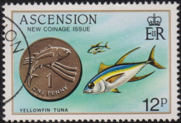 1984 Ascension ° Mi:AC 364, Sn:AC 355, Yt:AC 361, Sg:AC 363, One Penny,Yellowfin Tuna (Thunnus Albaceres) - Ascension (Ile De L')