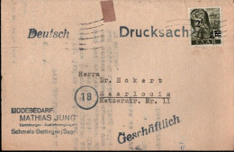 ! 1947 Drucksache Saarland - Lettres & Documents
