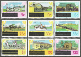 St Kitts. 1980 O/P Stamps Of St Kitts-Nevis. 9 MH Values To  $10. SG 29B Etc. M3136 - St.Kitts And Nevis ( 1983-...)