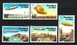 Niger 1976 Ballons Et Dirigeables (21) Yvert N° PA 268 à 272 Oblitéré Used - Airships