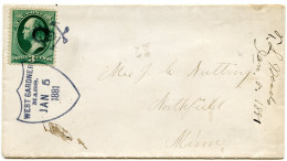 ETATS UNIS - FANCY BONES AND SKULL SUR LETTRE DE WEST GARDNER, 1881 - Storia Postale