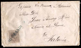 PUERTO RICO. 1884 (Febr.). Ed. 66º. Rio Grande A Asturias / España. Sobre Circulado Con Sello 8c. Alfonso XII, Con Marca - Puerto Rico