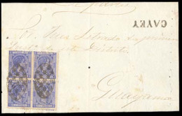 PUERTO RICO. C. 1877. Ed. 16º (x4). Capey A Guayana. Frente Oficial / De Partes Con Franqueo Emision 1877 25 Cts Azul BL - Porto Rico