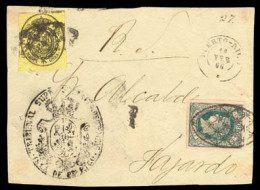 PUERTO RICO. 1866 (16 Febr). Ant.10, Esp.35. San Juan A Fajardo. Frente De Servicio Real Con Uso Mixto De Sello Oficial  - Puerto Rico