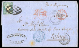 PUERTO RICO. 1858 (20 Abril). PUERTO RICO - BPO Abroad - BALEARES ISLANDS. Antillas Ed. 4º. San Juan A Palma (Islas Bale - Puerto Rico