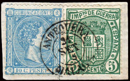 Málaga - Edi O 164+154 - Fragmento Mat Fech. Tp. II "Antequera" - Used Stamps