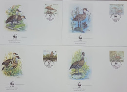 D)1988, BAHAMAS, SET OF 4 FIRST DAY COVERS, ISSUE, WORLD FUND FOR THE PROTECTION OF NATURE, WWF, EL SURIRÍ YAGÜAZA, DEND - Bahama's (1973-...)