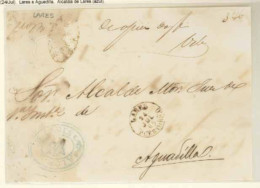 PUERTO RICO. 1865 (24/Jul).  Lares A Aguadilla.  Alcaldia De Lares (azul). - Puerto Rico