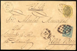 PUERTO RICO. 1867 (11 Feb.). Esp. Ed. 35, Ant. Ed. 10º (variedad Papel Blanco). Manatí A Vega Baja. Frente Oficial Con F - Puerto Rico