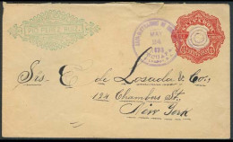 SALVADOR, EL. 1892. Yuanapa - USA / NY. 10c Stat Env. Via Sta Ana. XF. - Salvador