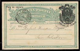 SALVADOR, EL. 1912. Salvador Local Usage. Tribunal De Cuentas. Ovptd Stat Card 1c / Vale. Rare Specially Used. - Salvador