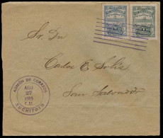 SALVADOR, EL. 1915. Suchitoto - Salvador. Official Internal Mail 1c + 5c Imperf. "S". XF. Scarce. - Salvador