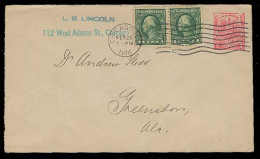 SALVADOR, EL. 1914. 1c Stat Env With US Stamps Cancelled In Chicago. Fun Usage. - Salvador