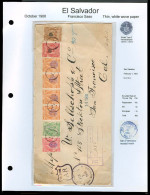 SALVADOR, EL. 1901. Salvador - California. Registr AR Multifkd Env Diff Issues + Ovpts. 8 Values. - Salvador