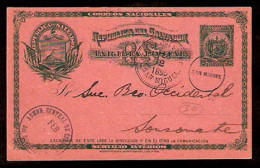 SALVADOR, EL. 1895. San Miguel - Sonsonate. 2c. Stat Card. Fine. Used. - Salvador