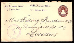 SALVADOR, EL. 1903. Santiago De Maria - UK. 13c. Stat Env. Scarce Town Overseas Usage. VF. - Salvador