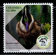 08J-KOLUMBIEN - 2023-MNH - BUFFI HELMETCREST- (OXYPOGON STUEBELII)- REPRESENTATIVE BIRDS OF THE CALDAS DEPT - Kolumbien