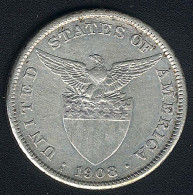 Philippinen, 1 Peso 1908 S, Silber - Filippine