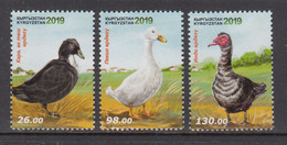 2019 Kyrgyzstan Ducks Birds   Complete Set Of 3  MNH - Kirghizistan