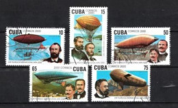 Cuba 2000 Ballons Et Dirigeables (28) Yvert N° 3868 à 3872 Oblitéré Used - Usati