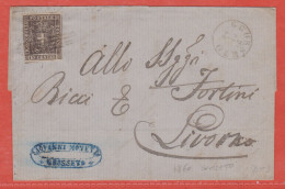 ITALIE TOSCANE LETTRE DE 1860 DE GROSSETO POUR LIVOURNE - Tuscany