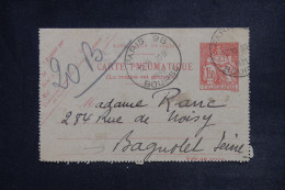 FRANCE - Entier Postal Pneumatique De Paris Pour Bagnolet En 1935 - L 150727 - Pneumatici