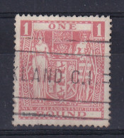 New Zealand: 1940/58   Postal Fiscal   SG F203w   £1   [Wmk Inverted]    Used  - Steuermarken/Dienstmarken