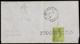 MEXICO. 1863 (23 July). Sc. 7º. San Antonio To Mexico City. EL, Franked On Reverse 1861 1rl Black/green (paper Cuadrille - Mexico