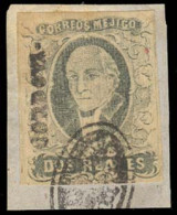 MEXICO. Sc. 8º. 1861 2rs Black / Pink, Good Margins. Cordova District Name, With Negative OVAL SEAL Cancel. UNRECORDED.  - Messico