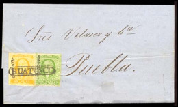 MEXICO. 1858 (8 May). Huatusco To Puebla. E. Franked 1856 1 Rl And 2 Rs (Sc. 2,3), Both Cordova District Name. Good Marg - Mexico