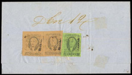 MEXICO. 1862 (April 19). Tlaxiaco To Oaxaca. EL. Franked On Reverse 1861 1/2 Real Horizontal Pair And 1 Real. All Very G - Mexico