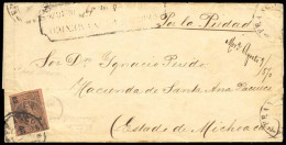 MEXICO. 1870 (4 Aug.). Sc. 64º. Mexico To Hacienda De Santa Ana Pacueco / Michoacan, Via Por La Piedad. Registered Compl - Mexico