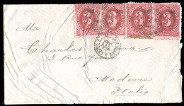 MEXICO. 1883 (Sept.). Veracruz To Italy (Oct. 2). Via New York And Spain (29 Sept.).  Enveloped Franked 3c Red Numeral F - Mexico