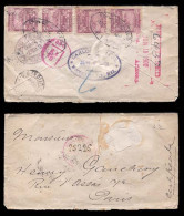 MEXICO. 1900(June 9). Mochicahul /Sinaloa To France. Registered Envelope Franked On Reverse 10c.mulitas (x4) Tied Oval.  - Mexico