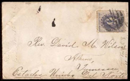 MEXICO. 1882(Nov). Sc.148º. Cover Addressed To Athens?tn/USA (Nov.16). Franked 1882 6c.lilac 982 Consig, Rr, Tied FANCY  - Mexico