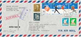 Japan Air Mail Cover Sent To Germany 19-2-1972 With More Topic Stamps Folded Cover - Posta Aerea