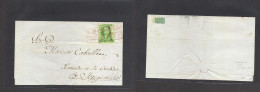 MEXICO. 1856 (Oct 5) San Juan Del Rio - Tepeji, Hacienda Cañada. E Fkd 2rs Intense Green 1856 Queretaro Name (twice) Lar - Mexico