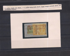 MEXICO. C. 1856. SC 2,3. Guadalajara Name. Small Fragment With 1rl Yellow 1 + 1/2 Bisected Pair (RRR) 2rs Green Bisect.  - Mexico