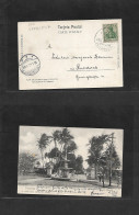 MEXICO. 1906 (29 Dec) German War Ship. Veracruz - Germany, Rudolstadt (16 Jan 07) Schiffpost. Scarce Item. Fkd Local Ppc - Mexico