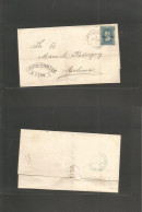 MEXICO. 1876 (Marzzo 9) Leon - Colima. E Fkd 1874 25c Blue Guanajuato District Name, 52-76 Consigment Tied Cds. Fine. - Mexico