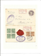 MEXICO. 1901 (5 Dec) DF - Germany, Berlin (21 Dec) Registered 10c Lilac Stationary Envelope + 6 Adtls Incl Block Of Four - Mexico