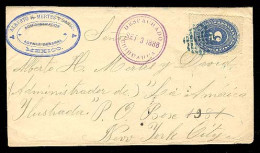 MEXICO. 1888 (September 3rd). Chihuahua To NY/USA (Sept.8). Franked Envelope With 5c Ultra (dry Print) (Sc. 178). Tied B - Mexique