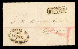 MEXICO. 1858 (22 April). Matehuala To Guanajuato. E.with Oval Mark (***) "Correos De MATEHUALA", + Ornated "Franco" Box. - Mexique