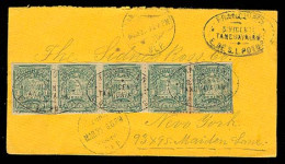 MEXICO. 1898 (30th March). S. Vicente Tancuayalas /SLP To NY/USA (4th April). Franked Envelope Mulitas Issue 1c Green Ho - Mexique