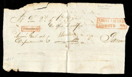 MEXICO. 1837(30Aug). Leona Vicario (Saltillo) To Parras. Front With Red Box + Franco/which Has Been Deleted By Mnd Hand  - Mexique